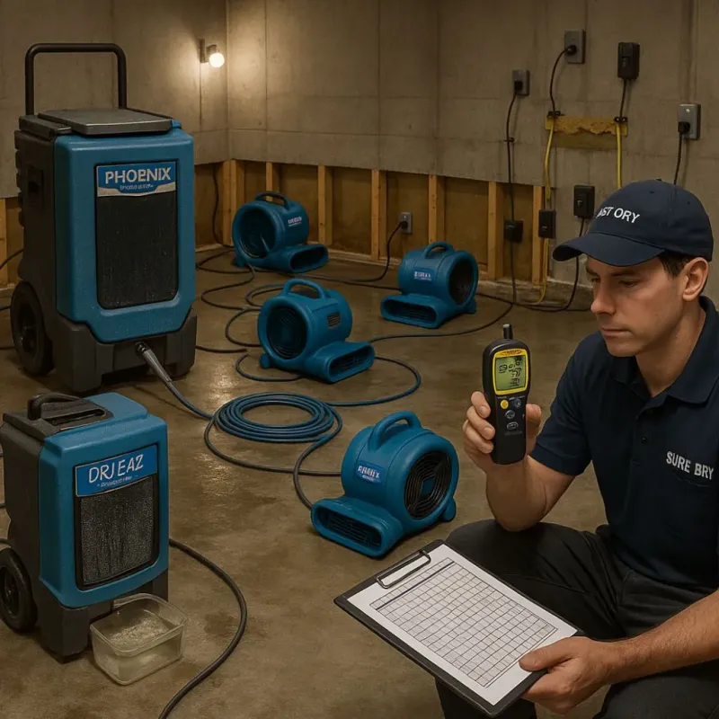 Structural Drying and Dehumidification process in Sandy, PA